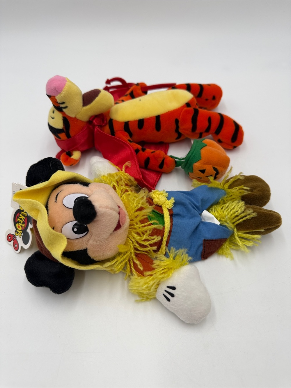 Disney Mickey Mouse Plush in Yellow Scarecrow Outfit with Blue Pants